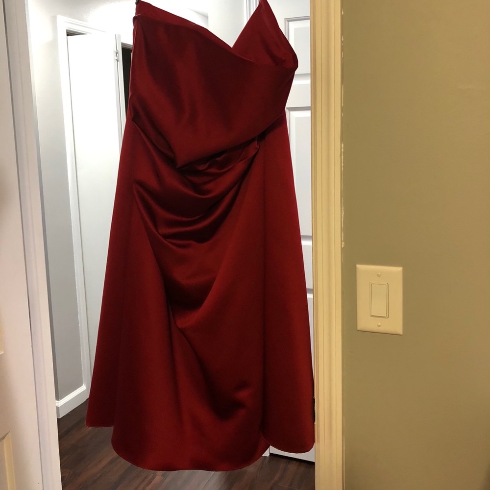 Red Strapless Cocktail Dress